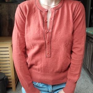 Vintage Neiman Marcus Cashmere Button Up Sweater in Burnt Orange 😗